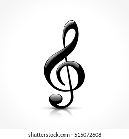 illustration of treble clef icon on white background