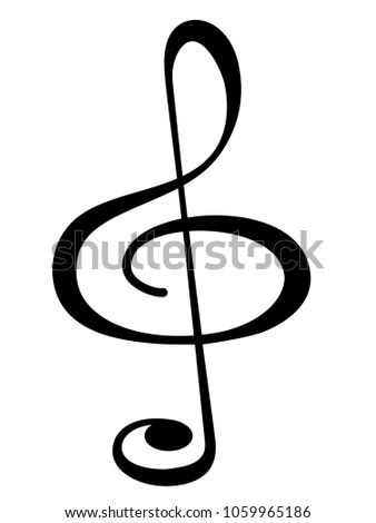 Illustration of the treble clef symbol