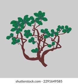 Illustration of a tree branch in the wild