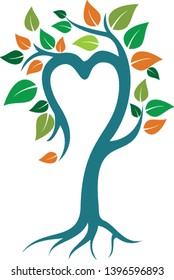 illustration tree branches which form the heart