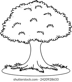 illustration of tree, for coloring book