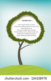 Illustration of tree with copy space, eps10 vector