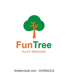 Ilustración de un árbol con forma de tronco y hoja como una caricatura.