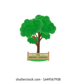 illustration of tree design with green grass can be used for any design