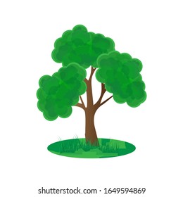 illustration of tree design with green grass can be used for any design