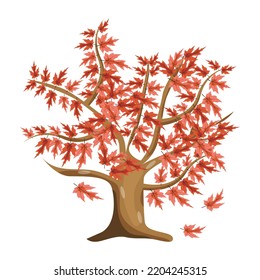 An illustration of tree flat editable vector