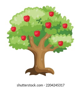 An illustration of tree flat editable vector