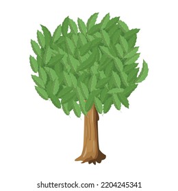 An illustration of tree flat editable vector