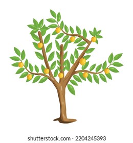 An illustration of tree flat editable vector