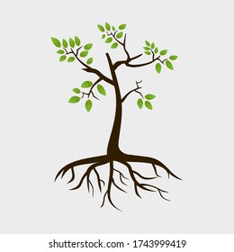 
ilustración de un árbol en un estilo plano.