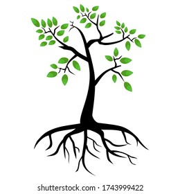 
ilustración de un árbol en un estilo plano.
