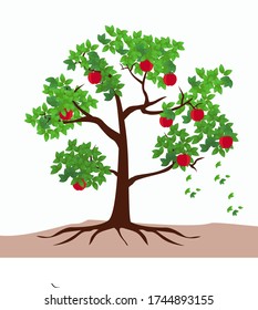 ilustración de un árbol en un estilo plano.