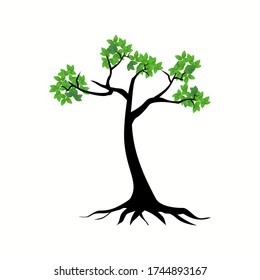 ilustración de un árbol en un estilo plano.