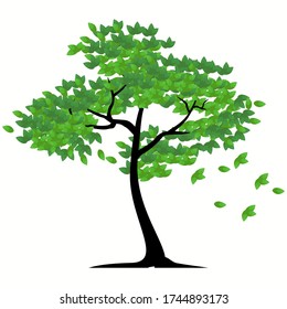 ilustración de un árbol en un estilo plano.