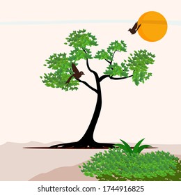ilustración de un árbol en un estilo plano.