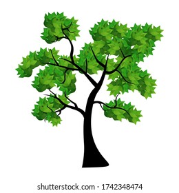 
ilustración de un árbol en un estilo plano. tema ecológico