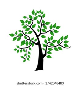 
illustration of a tree in a flat style. ecological theme