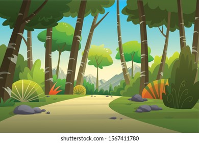 illustration of a tree and graphic of jungle.