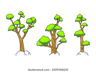 ILLUSTRATION OF TREE WITH GREEN LEAVES MADE BY CORELDRAW