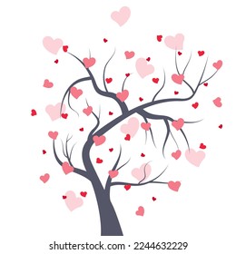 illustration of tree with hearts 