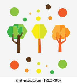 illustration of a tree with a hexagon shape