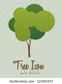 Illustration of tree icon with leaves, vector illustration