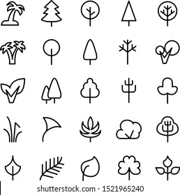 illustration of tree icon set