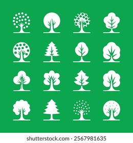 illustration Tree icon set vector icon Bundle