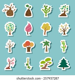 illustration of tree icon set vector
