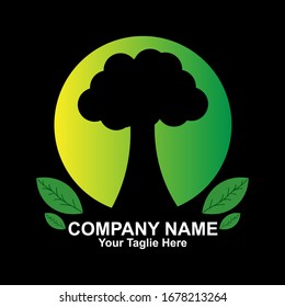 illustration of tree and leaf logos, happy earth day, EPS 10