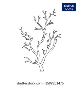 Illustration of a tree with a leafless outline.