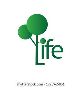 Illustration Tree Logo Combination Word Life Stock Vector (Royalty Free ...