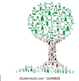 Illustration of a tree made of teachers