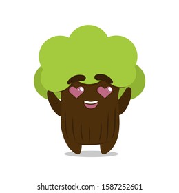 illustration of tree mascot vector
