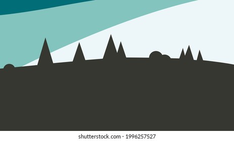 illustration of a tree in the mountains