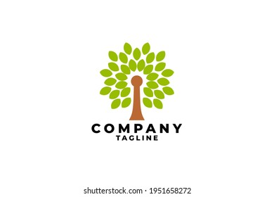 illustration of a tree. nature logo vector template.
