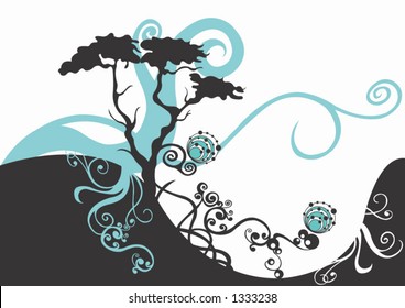 Illustration tree hill