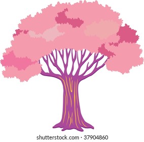 illustration of tree on white