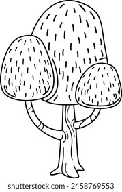 illustration of tree outline white on background vector