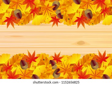 Illustration of tree pattern and autumn leaves
