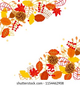 Illustration of tree pattern and autumn leaves