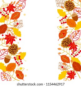 Illustration of tree pattern and autumn leaves