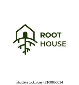 Diseño del logotipo del hogar raíz del árbol