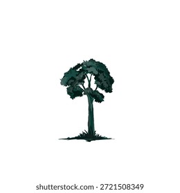 Illustration eines Baumes mit Wurzeln ohne Hintergrund