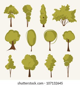 illustration tree set