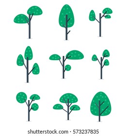 Illustration of tree set style collection stock