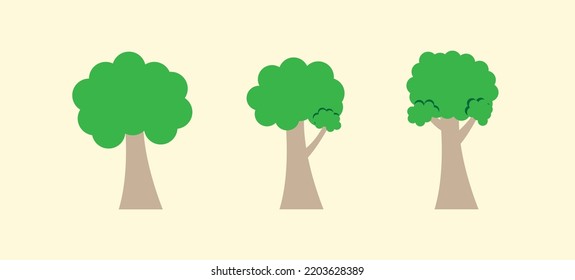 illustration of a tree set vector