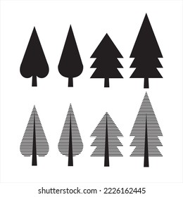 Illustration of a tree shape as a design element. Shade trees, border trees, are simple and informative. symbols and vector illustrations