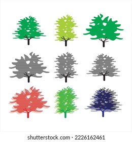 Illustration of a tree shape as a design element. Shade trees, border trees, are simple and informative. symbols and vector illustrations