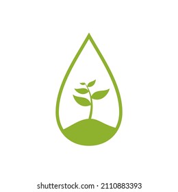 illustration of tree shoots in the form of water drops